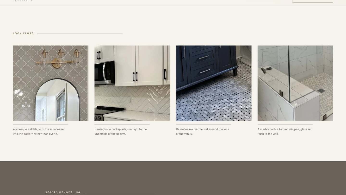 The tile detail row on the new homepage